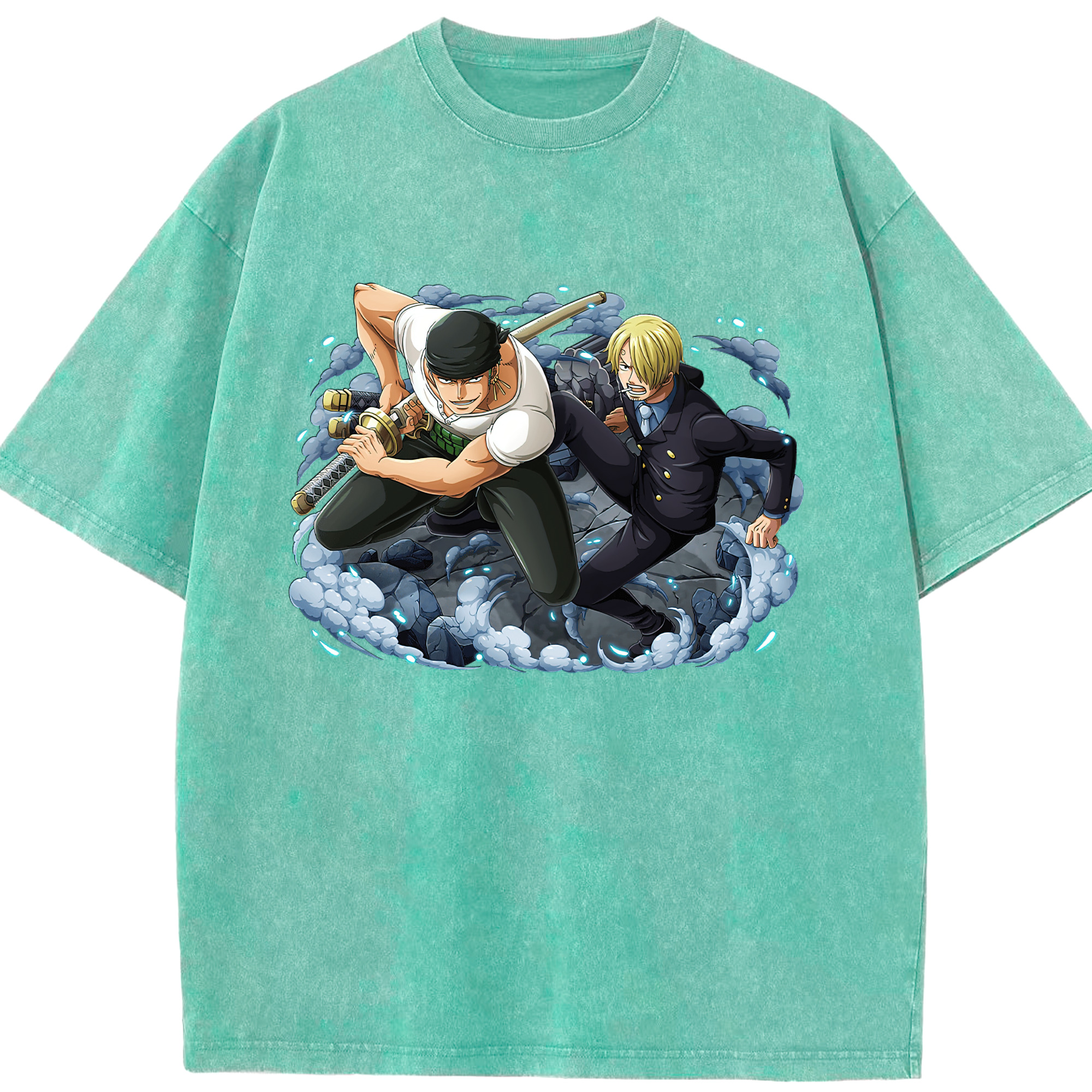 ワンピース ロロノア・ゾロ ONE PIECE Roronoa Zoro 綿100% ヴィンテージ風 半袖Tシャツ（フロントプリント）